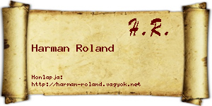 Harman Roland névjegykártya